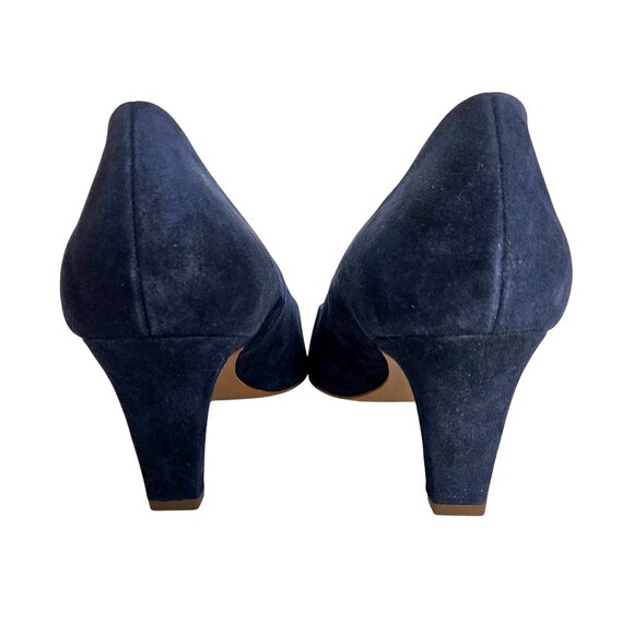 Vintage Peter Kaiser Suede Navy Blue Leather pumps NWOT Germany US Womens 9 9.5 - Picture 4 of 13